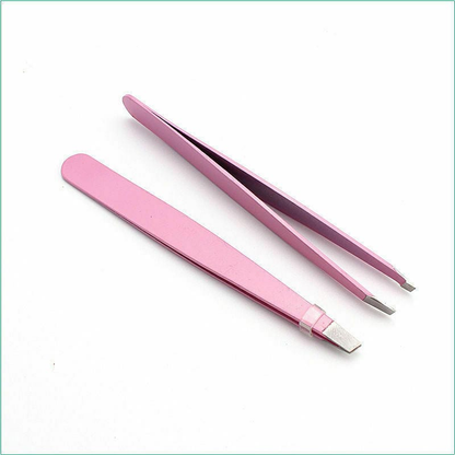 Unbranded Pink Professional Eyebrow Tweezers Hair Removal Slanted Stainless Steel Tweezer New