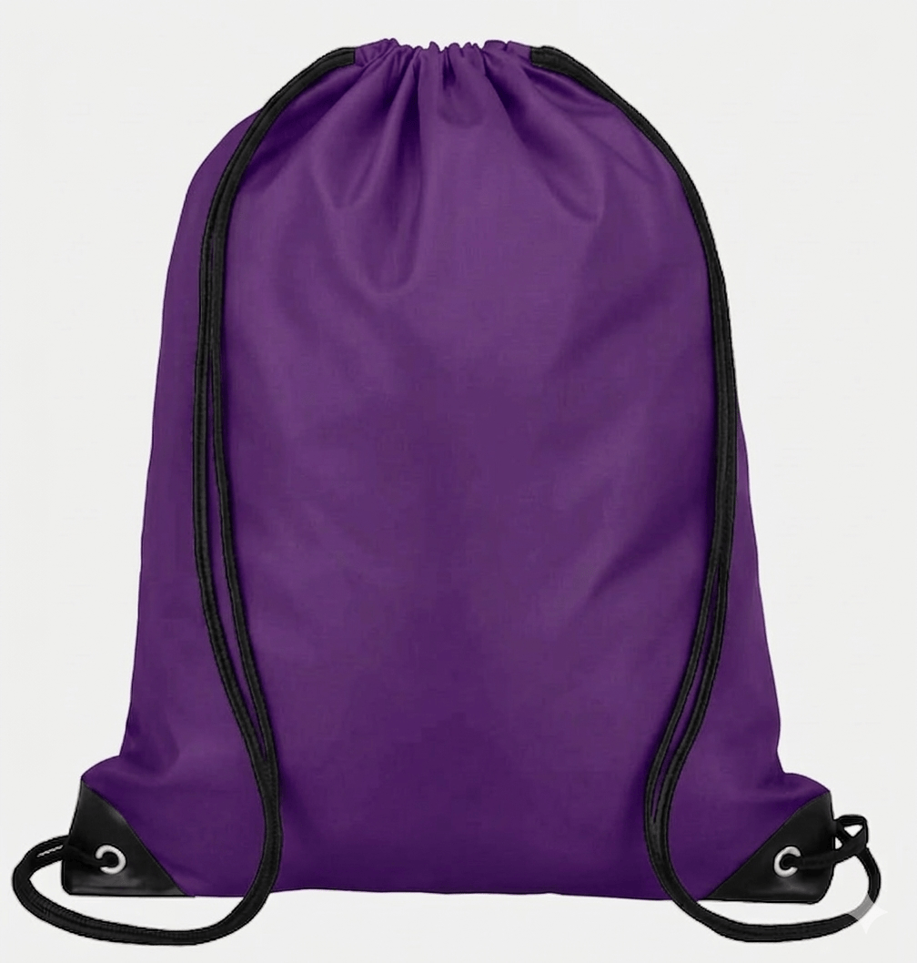 Unbranded Purple Drawstring Backpack Sports Travel Beach 35cm x 42cm Swimming Shoe Bag