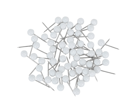 Unbranded Push Pins 200PCS Push Pins White Drawing Pins Notice Board Cork Board Office School Map