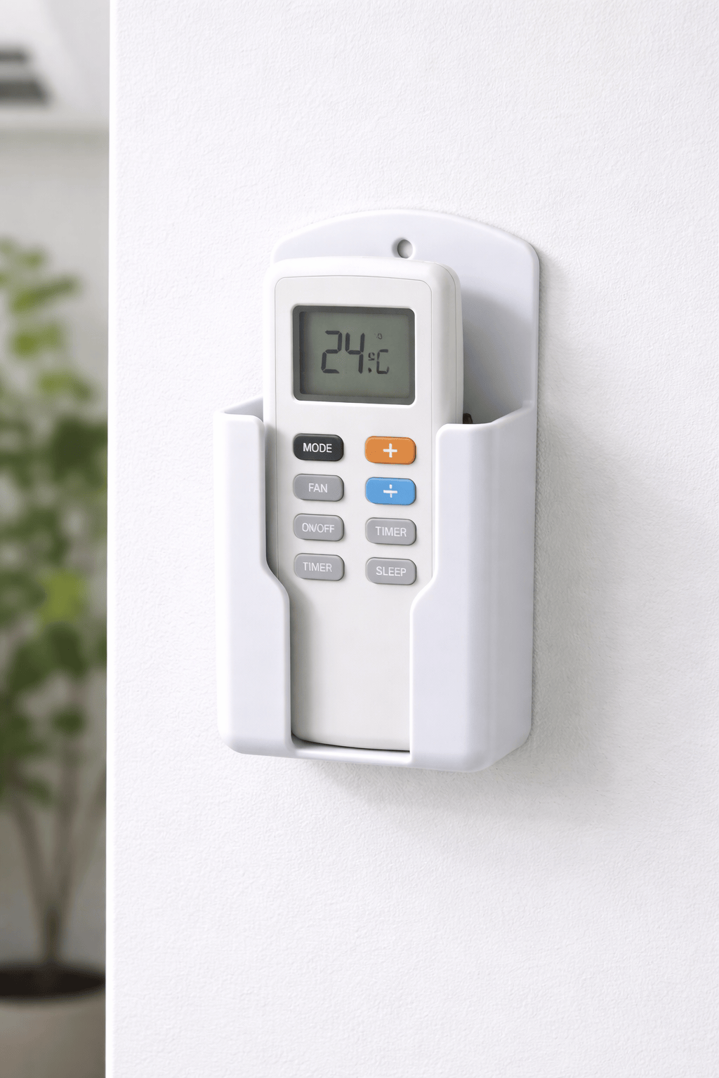 Unbranded Remote Holders Universal White Air Conditioner Remote Control Holder Wall Mounted Box Storage