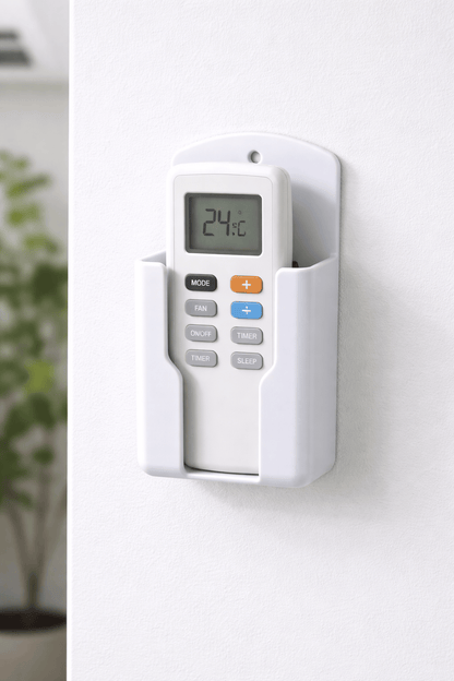 Unbranded Remote Holders Universal White Air Conditioner Remote Control Holder Wall Mounted Box Storage