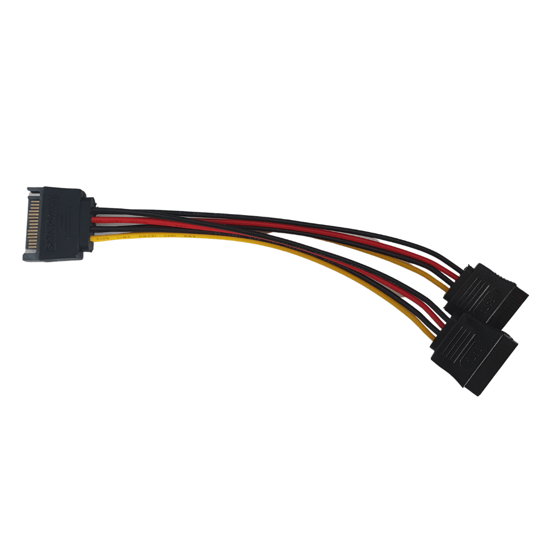 Unbranded SATA 15pin Hard Drive Power Male to 2 Female Splitter Y 1 to 2 Extension Cable