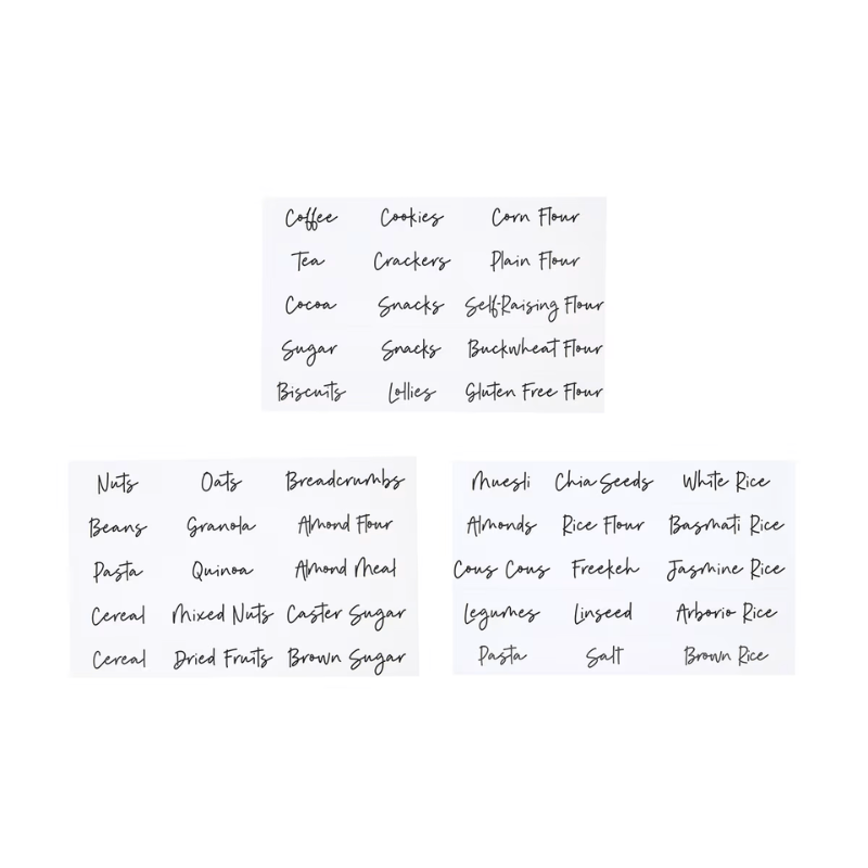 Unbranded Set of 45 pcs Kitchen Pantry Stickers Label Organisation Food Storage Jar