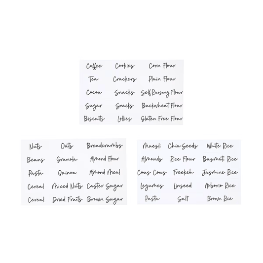 Unbranded Set of 45 pcs Kitchen Pantry Stickers Label Organisation Food Storage Jar