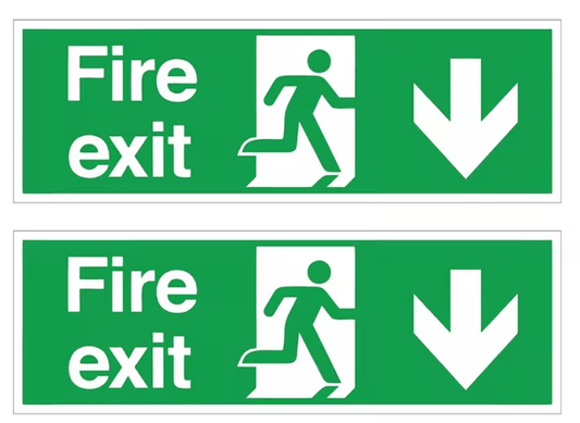 Unbranded Signage 2x Downward Sign Sticker Emergency Decal Office Warehouse Work Door Vinyl