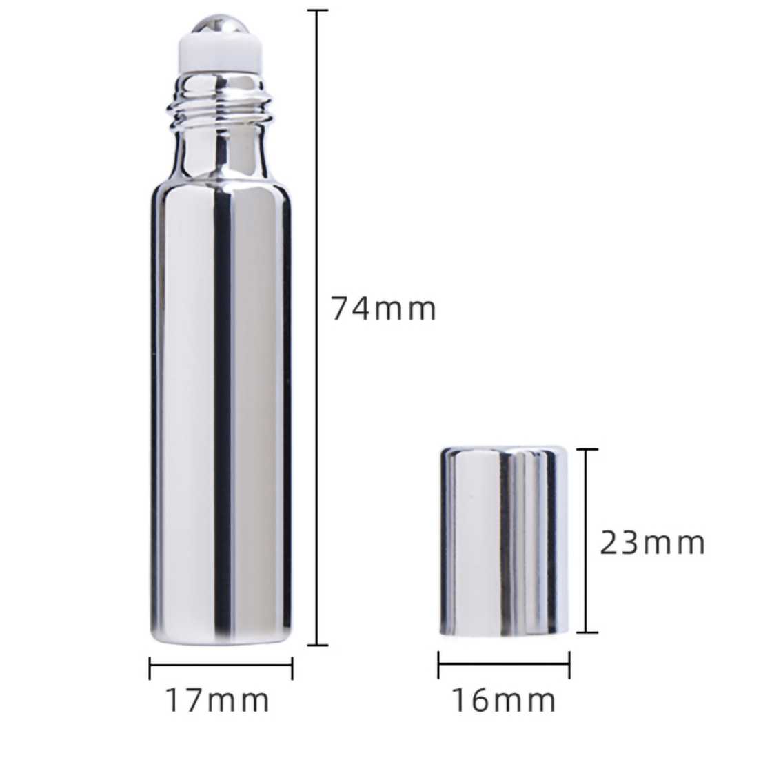 Unbranded Silver 10ML 10ML Metal Roller Refillable Bottle Essential Oils Roll-on Perfume Bottles