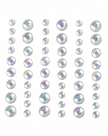Unbranded Silver 70pcs Pearl Iridescent Self-Adhesive Gems Scrapbooking DIY Arts Crafts Assorted