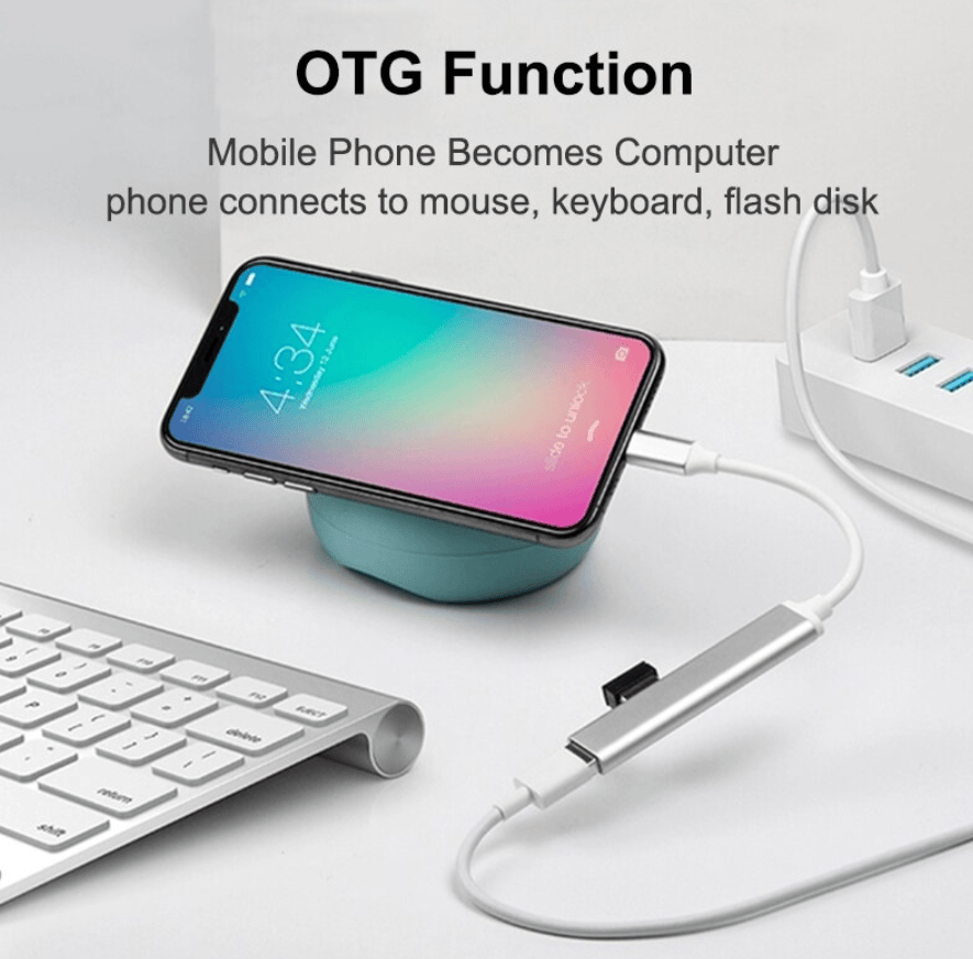 Unbranded Type-C to 4 USB 3.0 Port HUB Adapter Cable USB-C Connect to Mouse/Keyboard/Phone