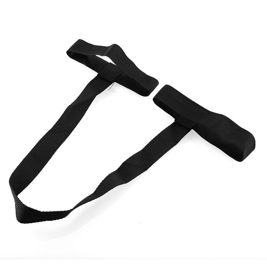 Unbranded Universal Black Yoga Pilates Mat Exercise Pad Looped Sling Harness Strap
