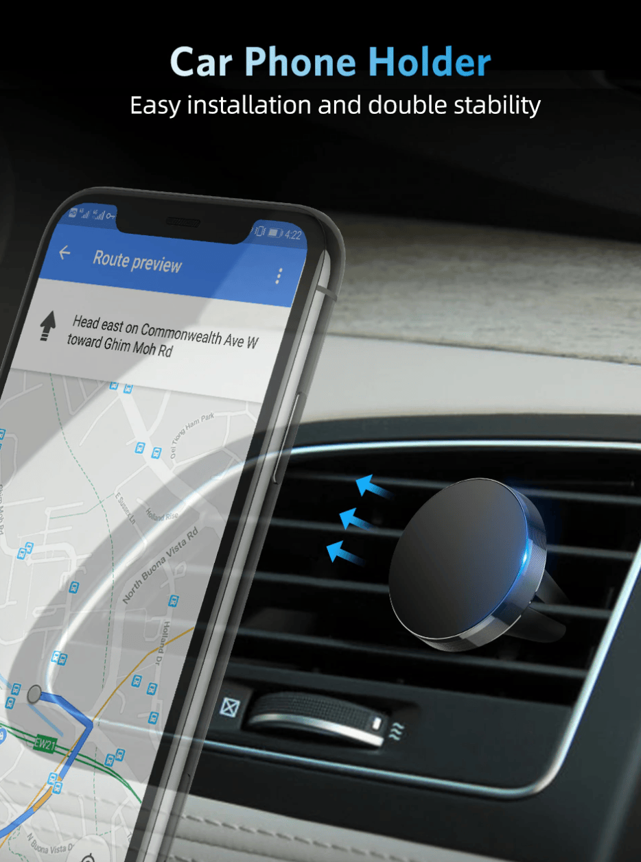 Unbranded Universal Magnetic Car Phone Holder Vent Mount Stand for iPhone Samsung GPS