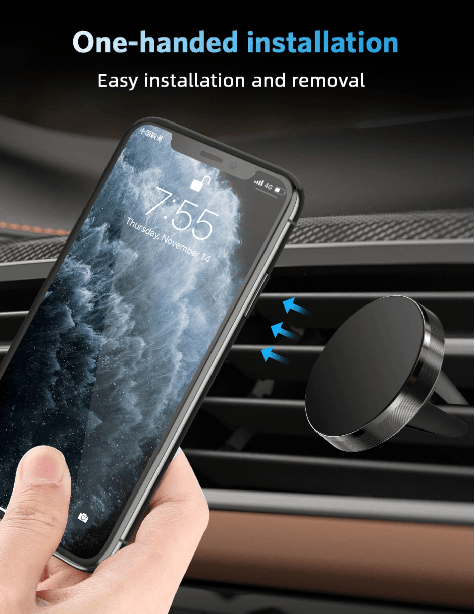 Unbranded Universal Magnetic Car Phone Holder Vent Mount Stand for iPhone Samsung GPS