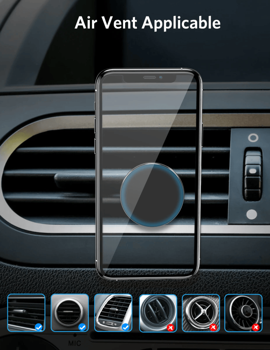 Unbranded Universal Magnetic Car Phone Holder Vent Mount Stand for iPhone Samsung GPS
