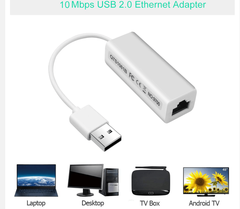 Unbranded USB 2.0 to RJ45 Ethernet Network LAN Adapter Card 10Mbps Adapter For Laptop
