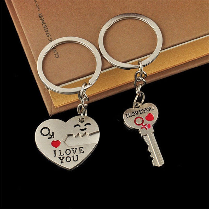 Unbranded Valentine Day Gift Heart Key I LOVE YOU Keyring Set Couple Keychain Ring 1 Pair