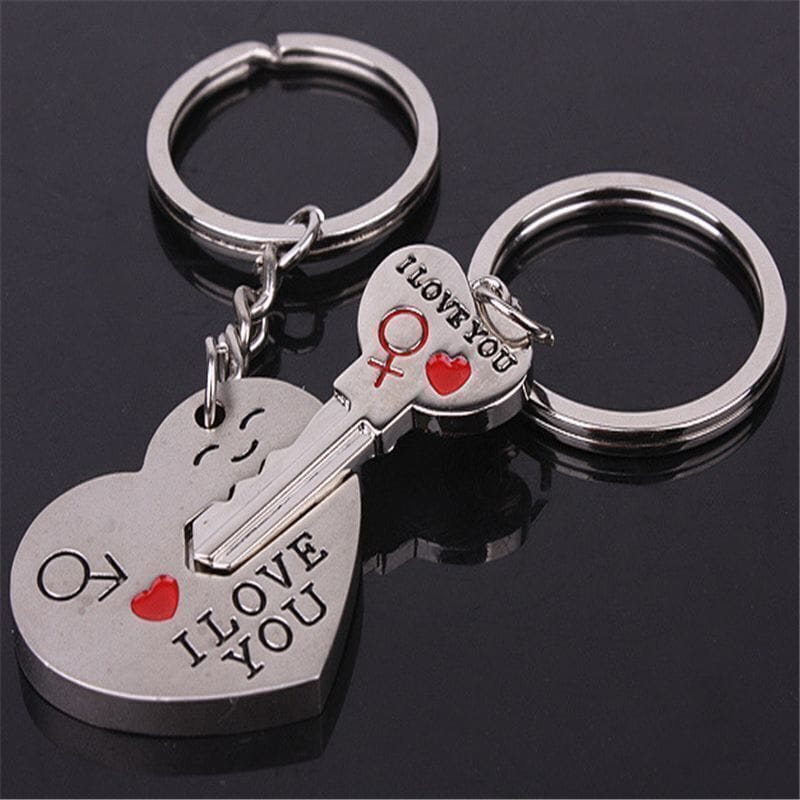 Unbranded Valentine Day Gift Heart Key I LOVE YOU Keyring Set Couple Keychain Ring 1 Pair