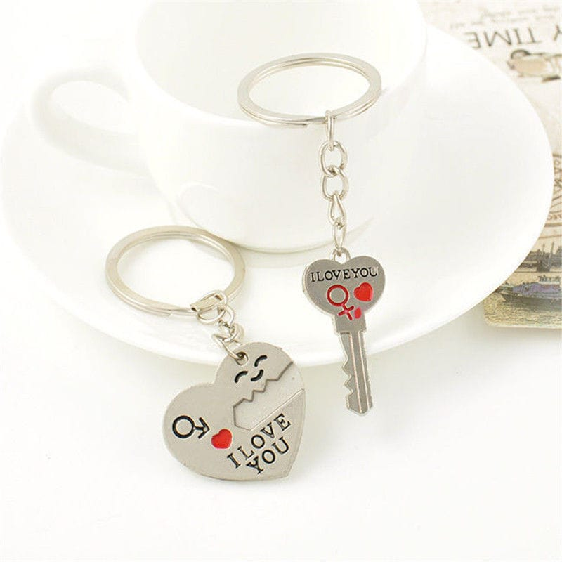 Unbranded Valentine Day Gift Heart Key I LOVE YOU Keyring Set Couple Keychain Ring 1 Pair