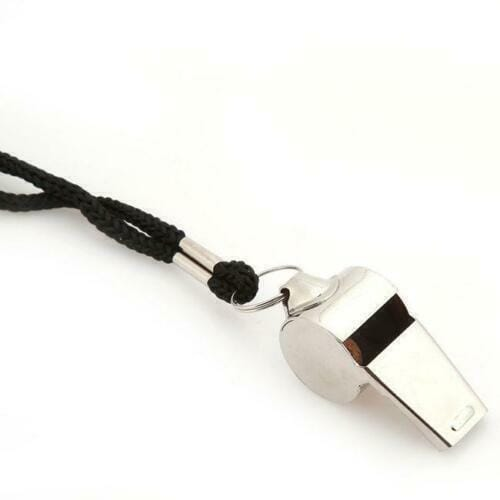 Unbranded Whistle Sports Referee Emergency Survival Metal Lanyard Match P.E Soccer Outdoor