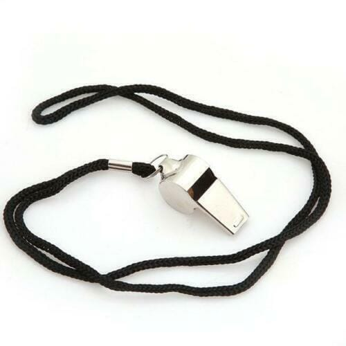 Unbranded Whistle Sports Referee Emergency Survival Metal Lanyard Match P.E Soccer Outdoor