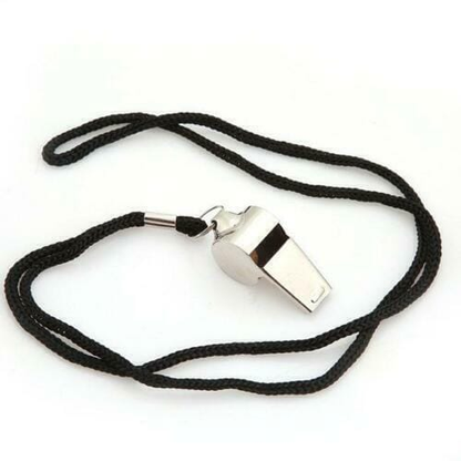 Unbranded Whistle Sports Referee Emergency Survival Metal Lanyard Match P.E Soccer Outdoor