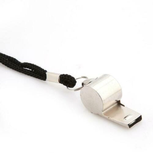 Unbranded Whistle Sports Referee Emergency Survival Metal Lanyard Match P.E Soccer Outdoor