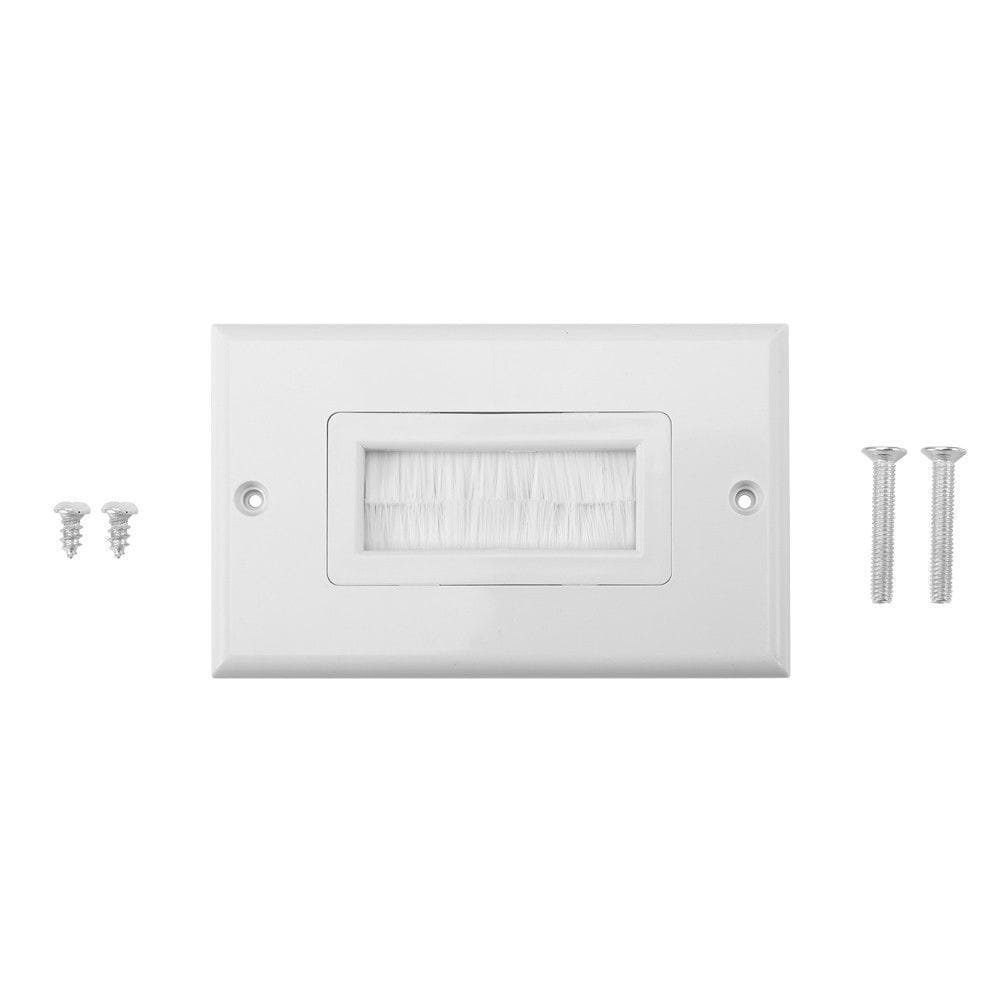 Unbranded White Brush Wall Plate Bristles Cables Port Insert Cover Outlet Mount Panel EB