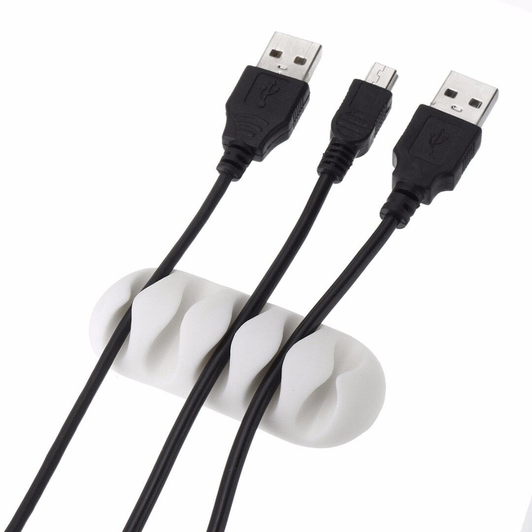 Unbranded White Cable Reel Wire Organizer Desktop Clips Cord Management Headphone Wire Holder