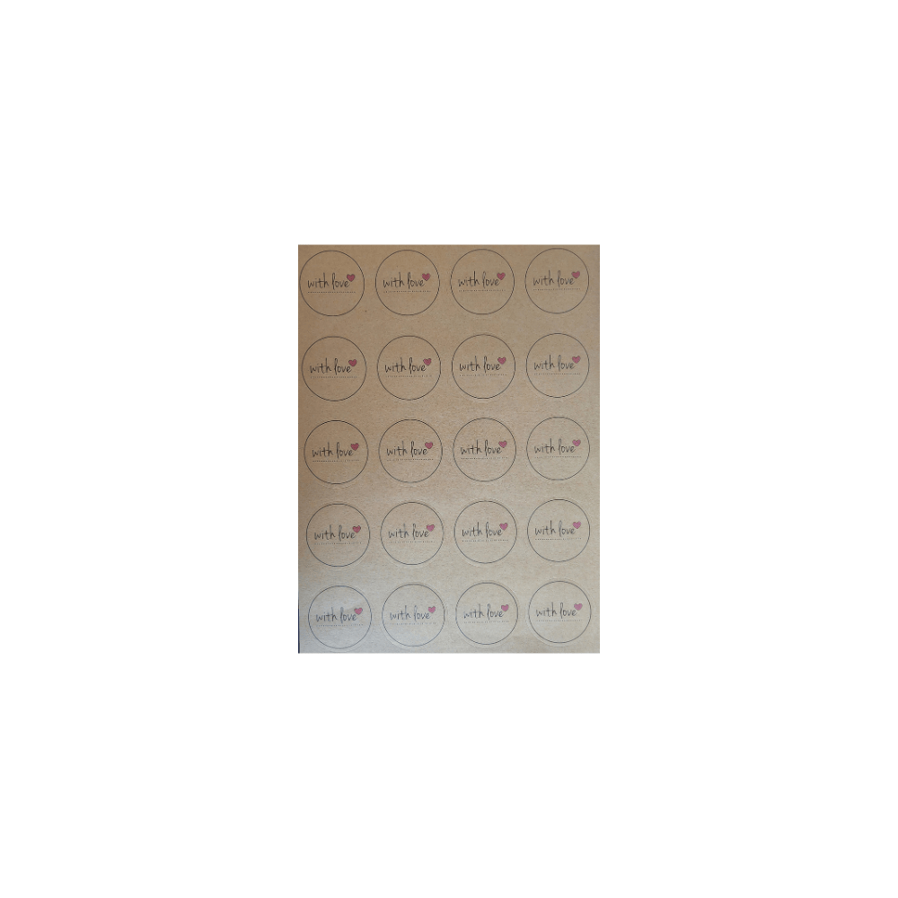 Unbranded WL 60-Stickers Brown Decorative Kraft Printed Sticker Labels Thank You Handmade