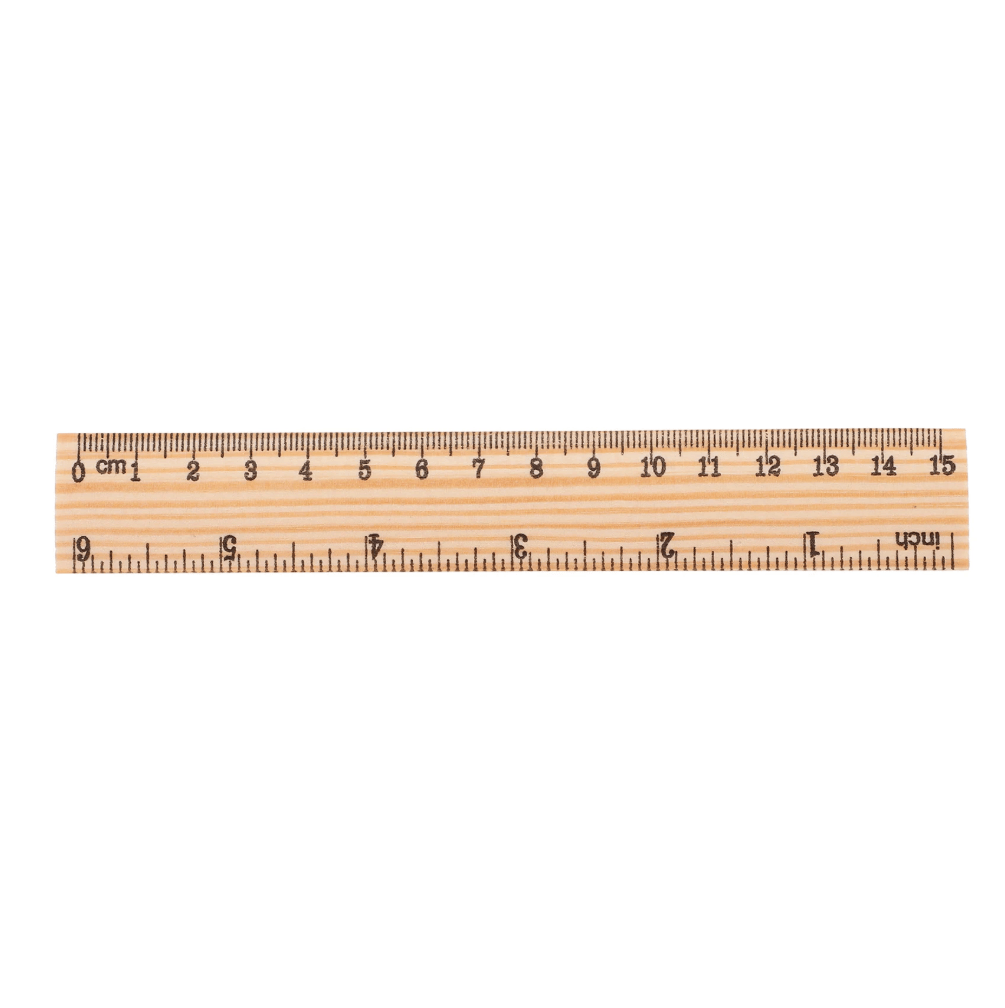 Unbranded Wooden Wood Ruler Metric 15cm 150mm 16" Unpolished