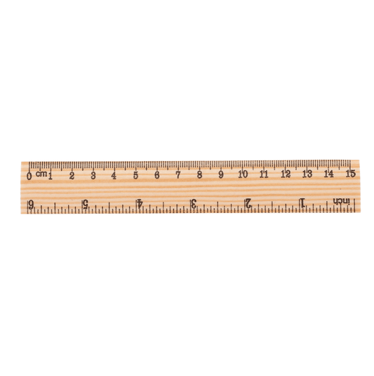 Unbranded Wooden Wood Ruler Metric 15cm 150mm 16" Unpolished