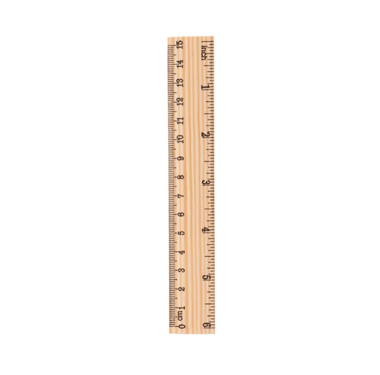 Unbranded Wooden Wood Ruler Metric 15cm 150mm 16" Unpolished