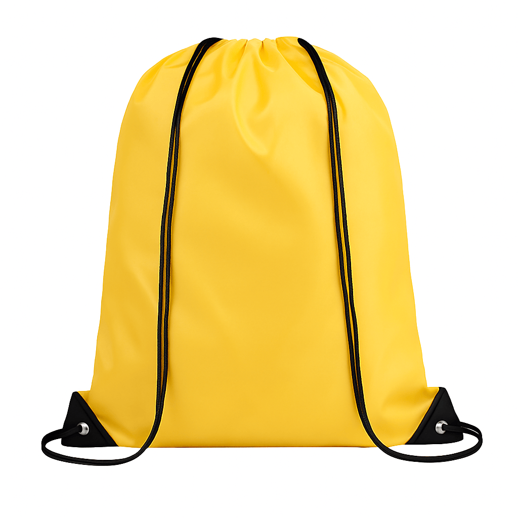 Unbranded Yellow Drawstring Backpack Sports Travel Beach 35cm x 42cm Swimming Shoe Bag