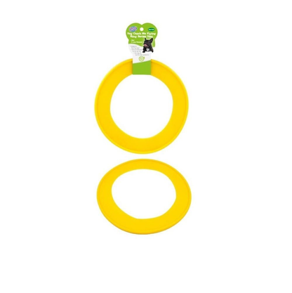 Unbranded Yellow Pet Dog Silicone Frisbee Flying Disc Rings Puppy Fetch Training Play Beach