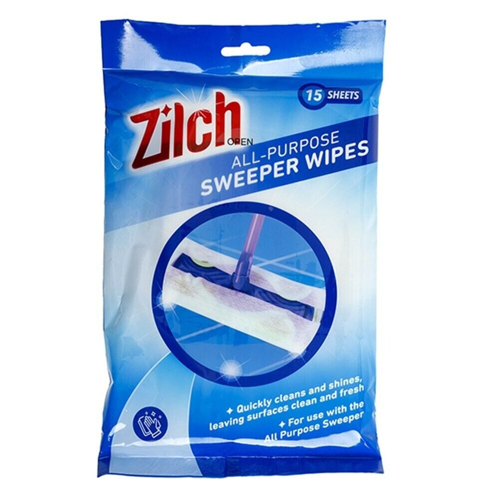 Unbranded Zilch All Purpose Sweeper Floor Wipe Wipes 15pk Sheets Multi Surface