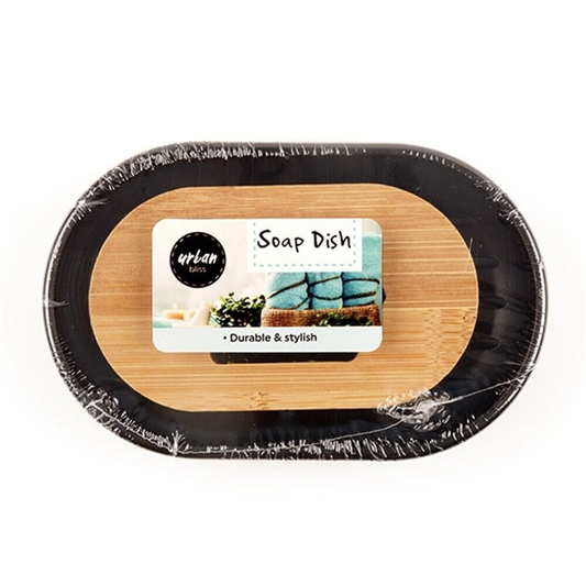 Urban bliss Soap dish Soap Dish Storage Holder Soapbox Plate Bamboo Tray Black Box Tool Bathroom