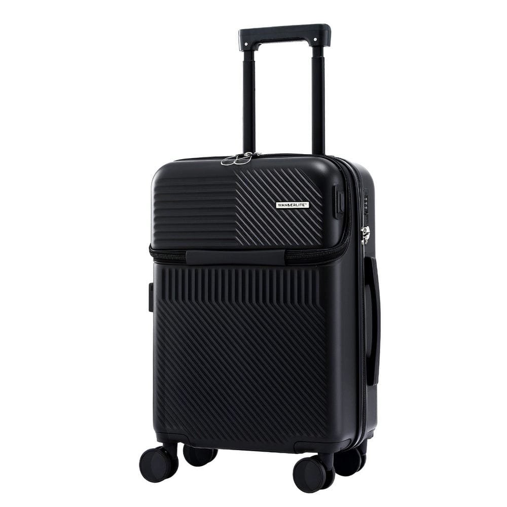 Wanderlite Home & Garden > Travel > Suitcases Wanderlite 20" Luggage Suitcase Front Pocket Travel Carry On TSA Black