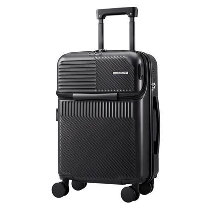 Wanderlite Home & Garden > Travel > Suitcases Wanderlite 20" Luggage Suitcase Front Pocket Travel Carry On TSA Black
