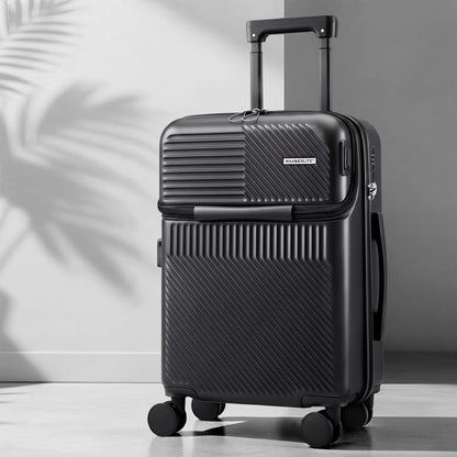 Wanderlite Home & Garden > Travel > Suitcases Wanderlite 20" Luggage Suitcase Front Pocket Travel Carry On TSA Black