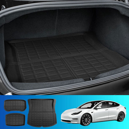 Weisshorn Auto Accessories > Auto Accessories Others > Automotive Decor NEW Tesla Model 3 Highland 2024 Boot Liner Rear Frunk Cargo Trunk Mats Weisshorn