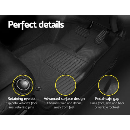 Weisshorn Auto Accessories > Auto Accessories Others > Automotive Decor Weisshorn Car Floor Mats Rubber Compatible for Mazda BT50 Dual Crew Cab