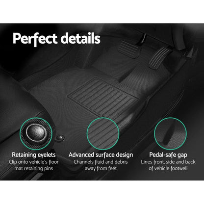 Weisshorn Auto Accessories > Auto Accessories Others > Automotive Decor Weisshorn Car Floor Mats Rubber Fits Ford Ranger PX PX2 PX3 Dual Cab 2011-2022 3D