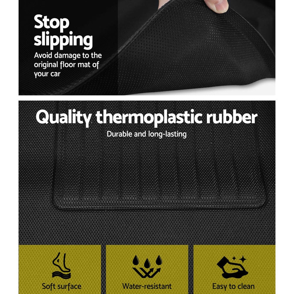 Weisshorn Auto Accessories > Auto Accessories Others > Automotive Decor Weisshorn Car Rubber Floor Mats Compatible for Tesla Model 3 Front Rear