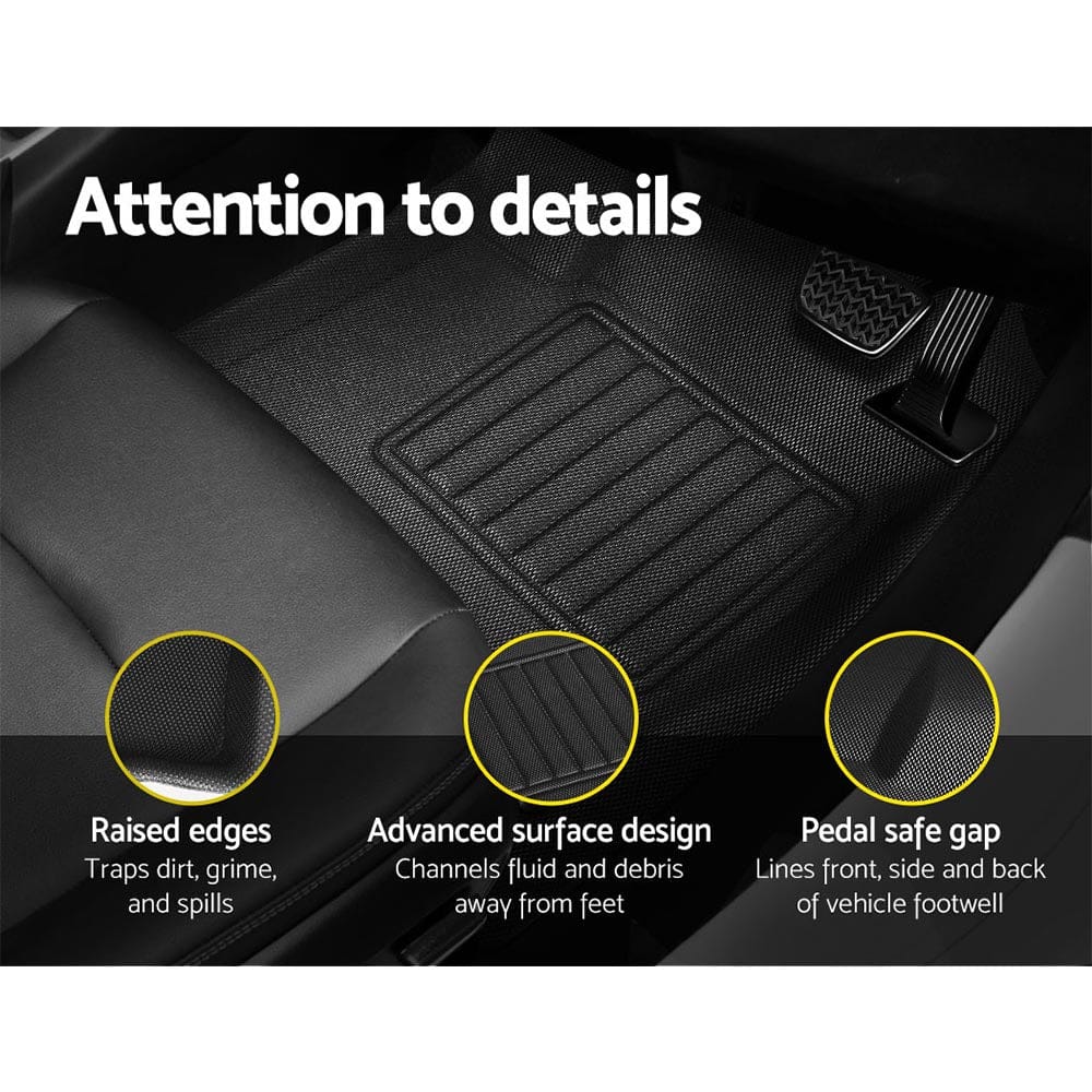 Weisshorn Auto Accessories > Auto Accessories Others > Automotive Decor Weisshorn Car Rubber Floor Mats Compatible For Toyota Hilux Dual Cab 2015-2022