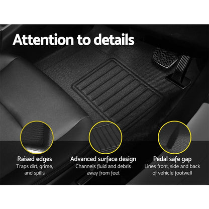 Weisshorn Auto Accessories > Auto Accessories Others > Automotive Decor Weisshorn Car Rubber Floor Mats Compatible For Toyota Hilux Dual Cab 2015-2022