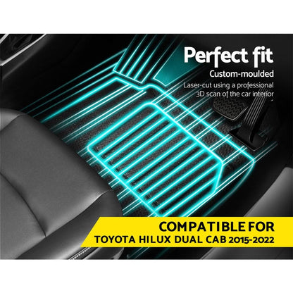 Weisshorn Auto Accessories > Auto Accessories Others > Automotive Decor Weisshorn Car Rubber Floor Mats Compatible For Toyota Hilux Dual Cab 2015-2022