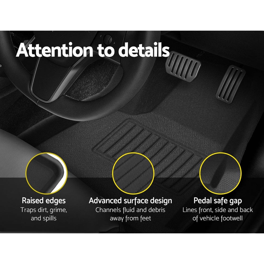 Weisshorn Auto Accessories > Auto Accessories Others > Automotive Decor Weisshorn Tesla Model Y Rubber Mats Carpets Front Rear Set RHD 21-24
