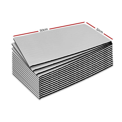 Weisshorn Auto Accessories > Auto Accessories Others > Insulation Weisshorn Butyl Car Sound Deadener Deadening Insulation Material with Application Roller 32CM X 50CM X 24pcs