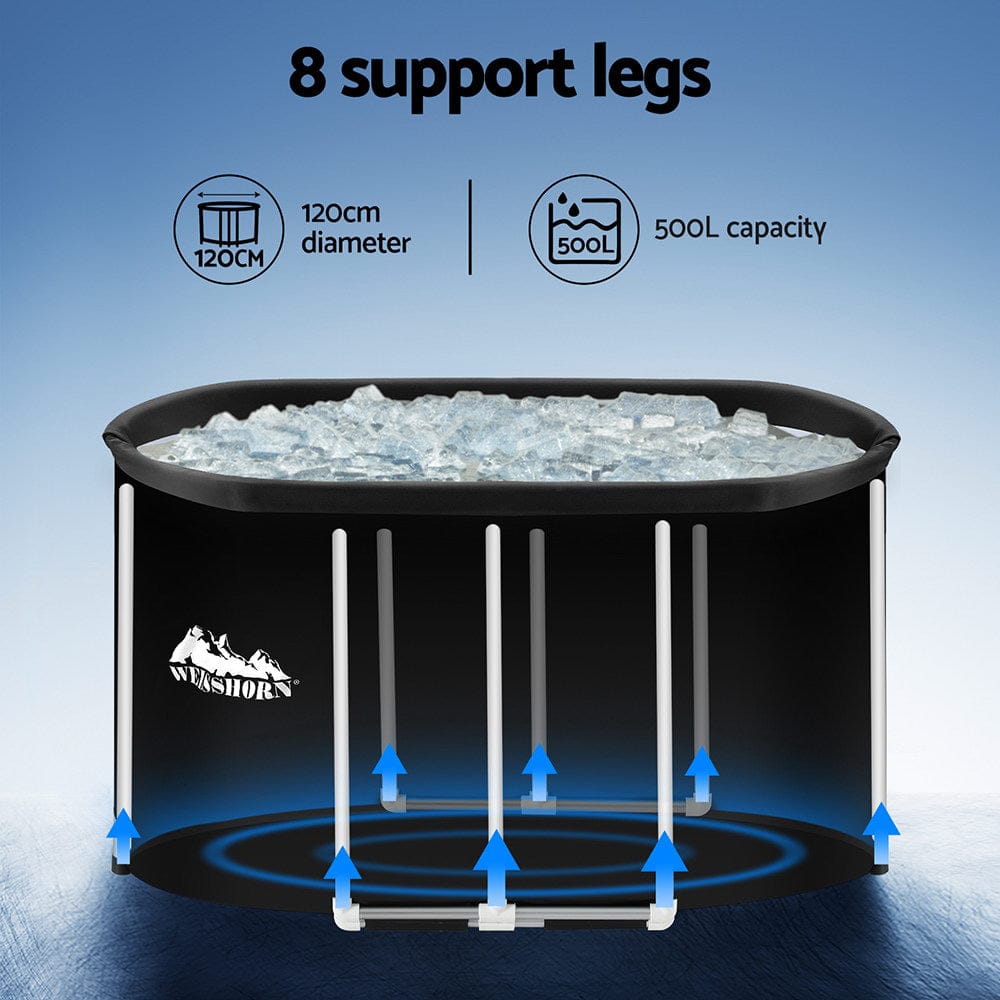 Weisshorn Furniture > Bathroom > Bathtubs Weisshorn Portable Ice Bath Tub 120x70X70CM Inflatable Cold Water Folding Bathtub Spa Massage