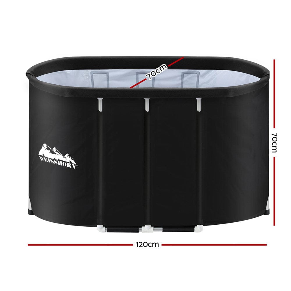 Weisshorn Furniture > Bathroom > Bathtubs Weisshorn Portable Ice Bath Tub 120x70X70CM Inflatable Cold Water Folding Bathtub Spa Massage