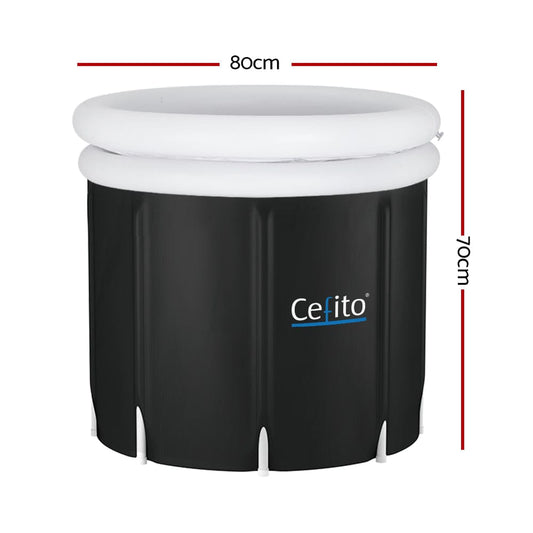 Weisshorn Furniture > Bathroom > Bathtubs Weisshorn Portable Ice Bath Tub 70X80CM Inflatable Folding Bathtub Spa Massage
