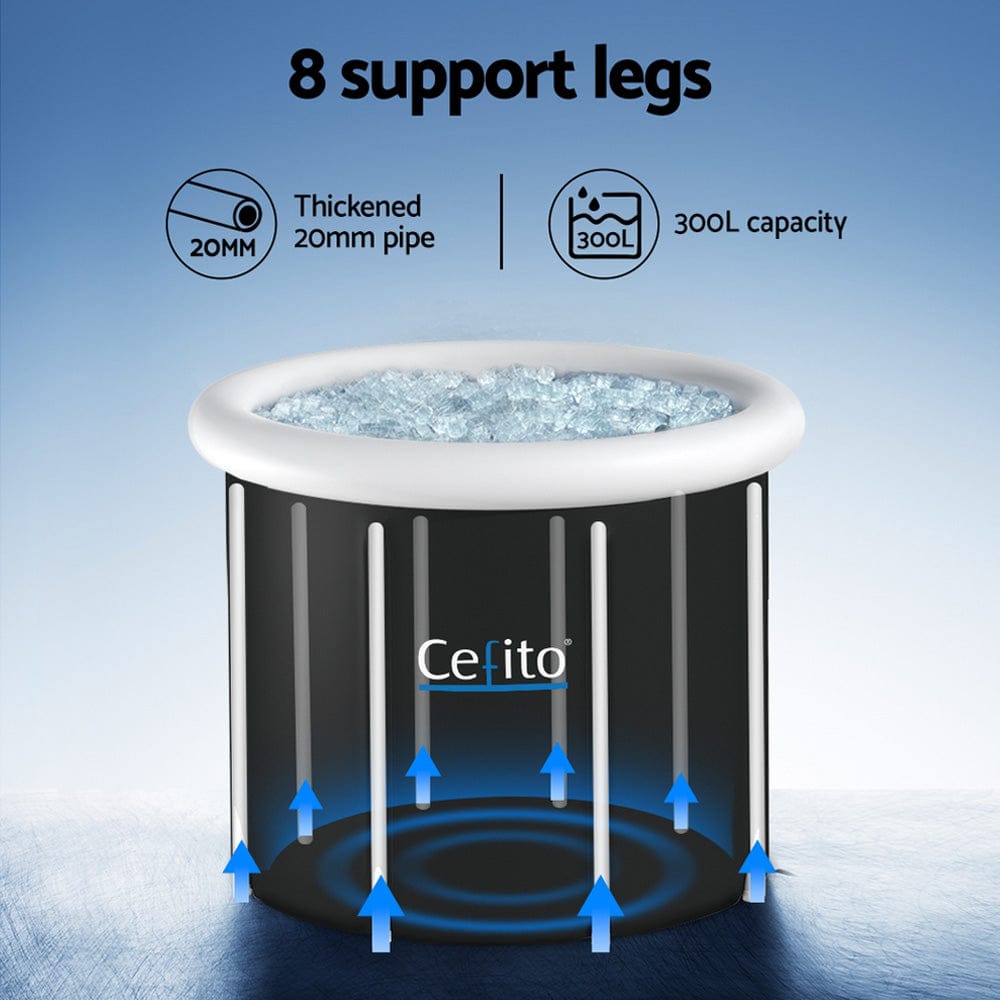 Weisshorn Furniture > Bathroom > Bathtubs Weisshorn Portable Ice Bath Tub 70X80CM Inflatable Folding Bathtub Spa Massage